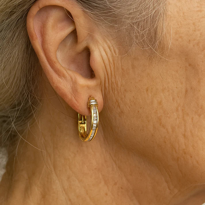 Cercei Vintage din Aur și Diamante