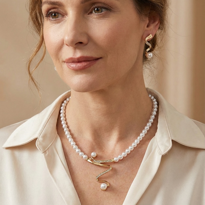 Set de Colier și Cercei din Perle Naturale