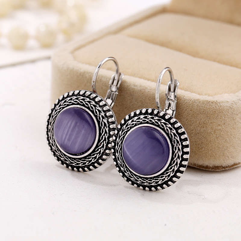 Cercei Boho din Argint cu Pietre Rotunde