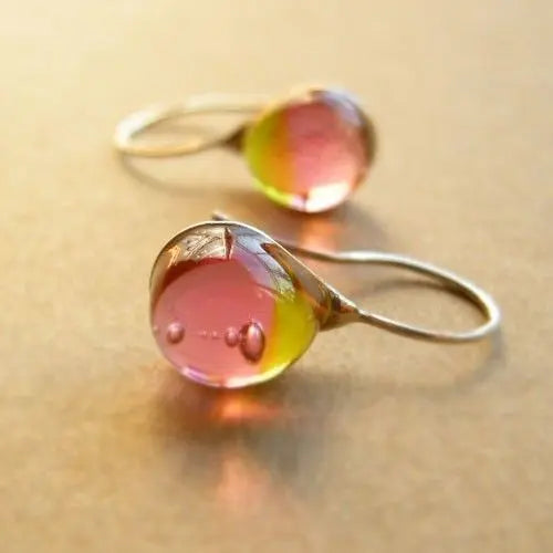 Cercei Pendente din Sticlă Vintage